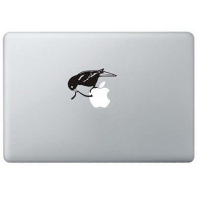 Frühe Vogel MacBook Aufkleber Schwarz MacBook Aufkleber