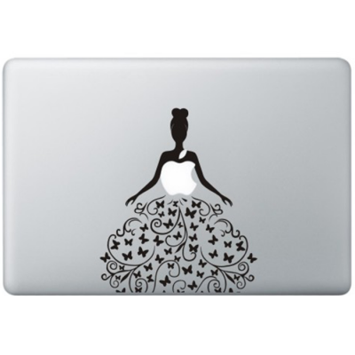 Schmetterling Kleid  MacBook Aufkleber Schwarz MacBook Aufkleber