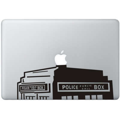 Dr. Who The Tardis (2) MacBook Aufkleber Schwarz MacBook Aufkleber