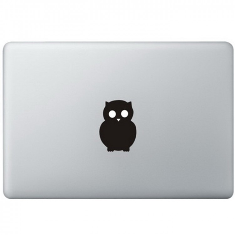 Eule Logo MacBook  Aufkleber Schwarz MacBook Aufkleber
