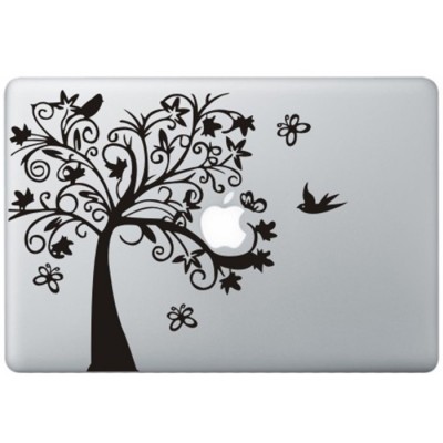Fantasie Baum MacBook Aufkleber Schwarz MacBook Aufkleber