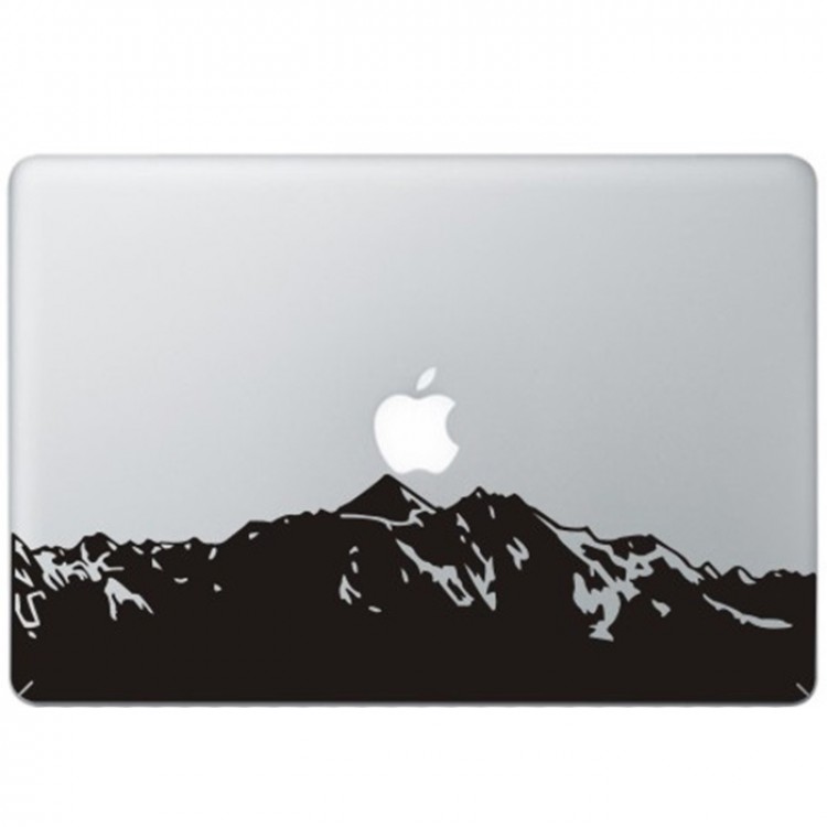 Berge MacBook Aufkleber Schwarz MacBook Aufkleber
