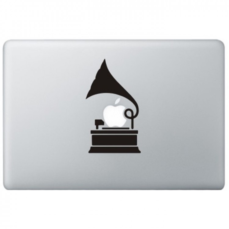Grammofoon MacBook Sticker Schwarz MacBook Aufkleber