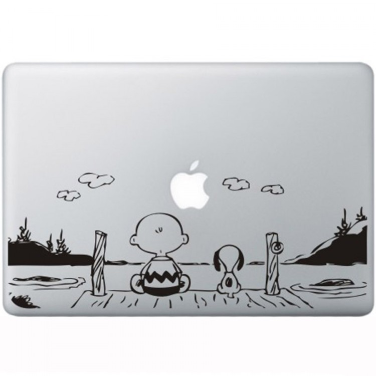 Snoopy en Charlie Brown MacBook Aufkleber Schwarz MacBook Aufkleber