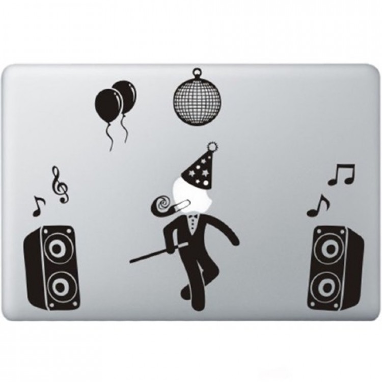 Party Guy  Macbook Aufkleber Schwarz MacBook Aufkleber