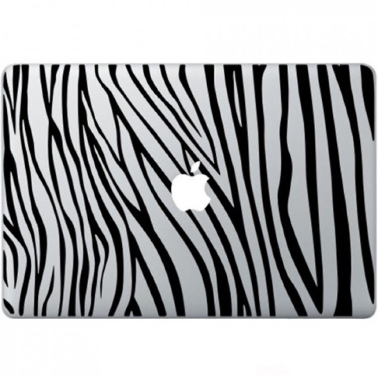 Zebra Ausdruck Macbook Aufkleber Schwarz MacBook Aufkleber